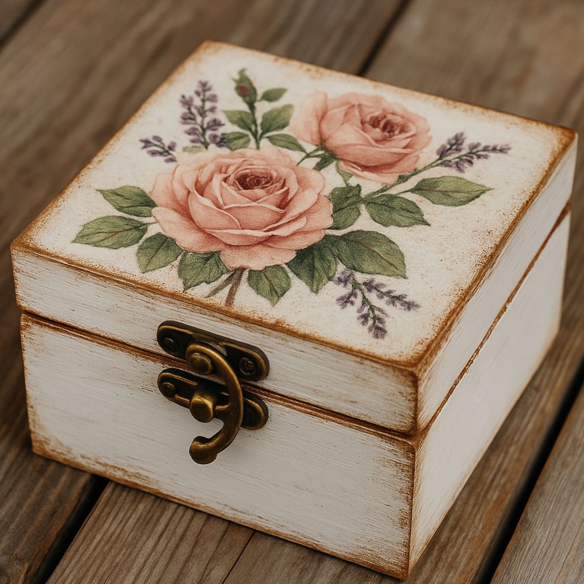 Decoupage na drewnianej szkatułce. Warsztaty decoupage Concordia Vitae